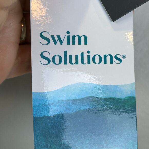 Swim Solutions Bow-Front Swim Dress Black Multicolor 60202186 Women's 10 NWT - Picture 10 of 10